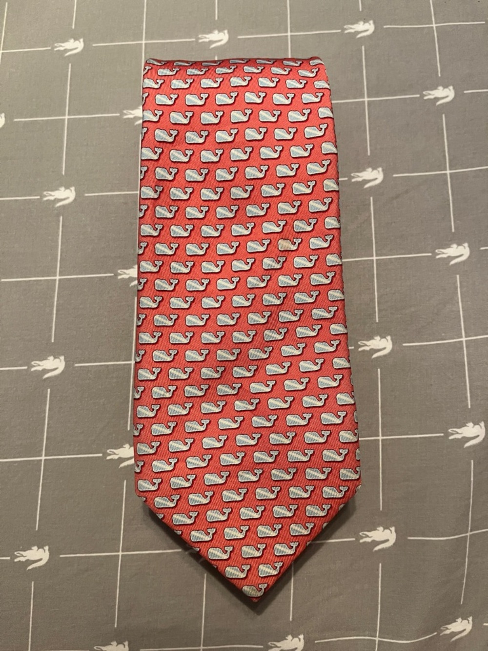 Vineyard Vines Coral Pink Whale Silk Tie